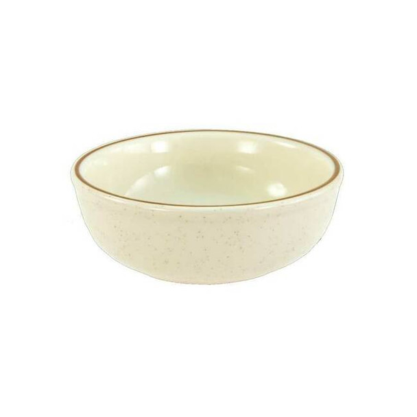 Crestware Nappie Bowl, 12 oz., Ceramic Brown Speckled w/Double Band PK36 SC33