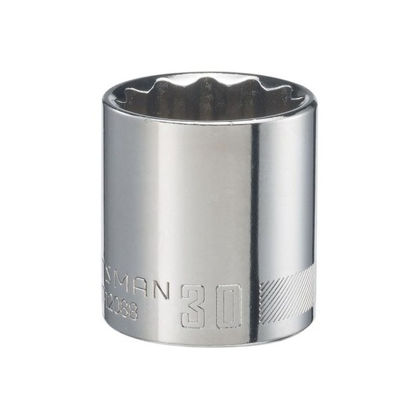 Craftsman Sockets, 1/2" Drive 30mm 12 Point Shallo CMMT12088
