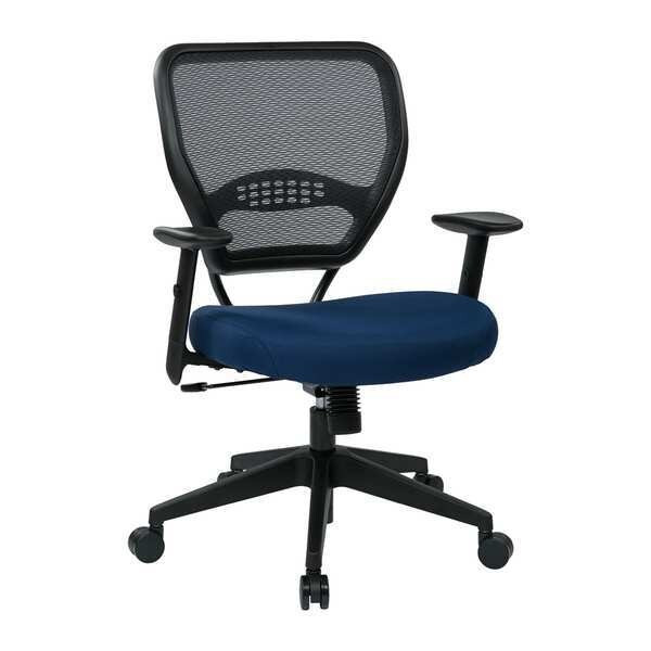 Desk Chair Desk Chair, Adjustable Arms, 19" to 23" Height, Fabric, Blue