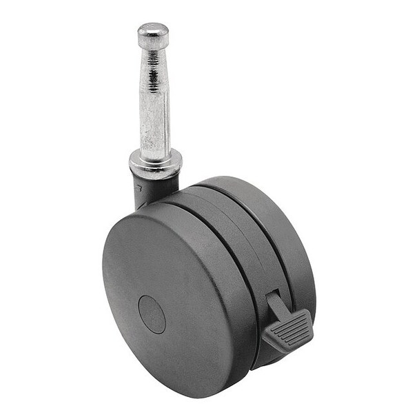 60mm Non-Marking Nylon Swivel Caster, Side Brake, Loads Up To 100 lb