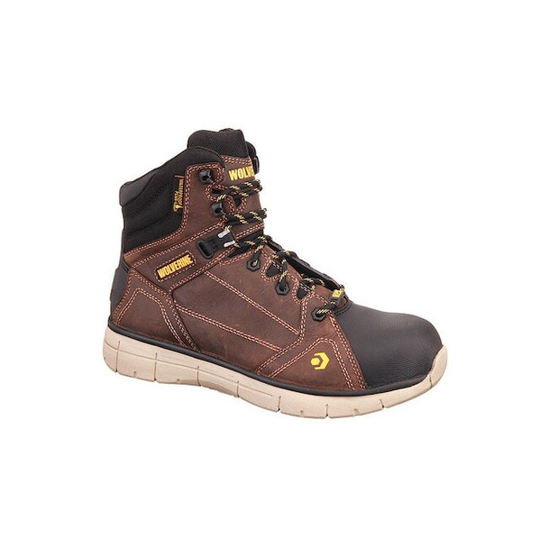 Men's 6-Inch Work Boot, 14, Composite Toe, 6 in H, Brown, W10797