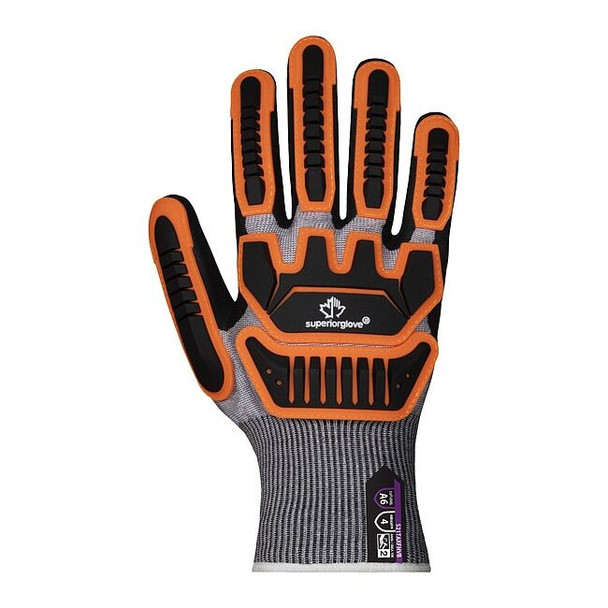 Cut-Resistant & Impact Resistant Gloves, Cut Level A6 ,Nitrile ,Foam ,L 1 PR