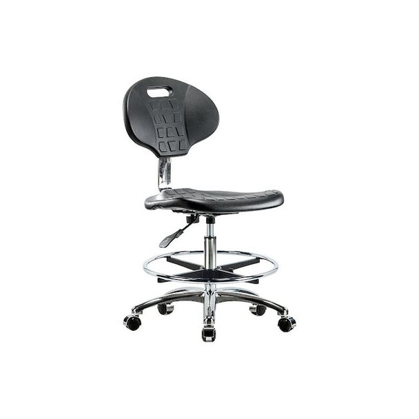 ESD Task Chair, No Arms, 19-1/2" to 27" Height, Black