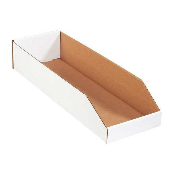 Partners Brand Storage Bin, White, 4-1/2 in H, 8 in W, 24 in L, 50 PK BINMT824