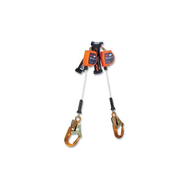 Nano-Lok™ Edge Self-Retracting Lifeline, 8 ft, Rebar Snap Hook, 420 lb, 2 Legs, Galvanized Cable