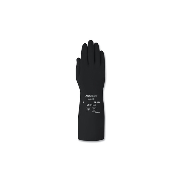 38-001 Chemical-Resistant Butyl Gloves, Size 11, Black
