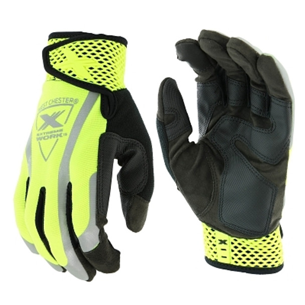 Extreme Work Safety Gloves, Synthetic Leather, Medium, Green Extreme Work Safety Gloves, Synthetic Leather, Medium, Green