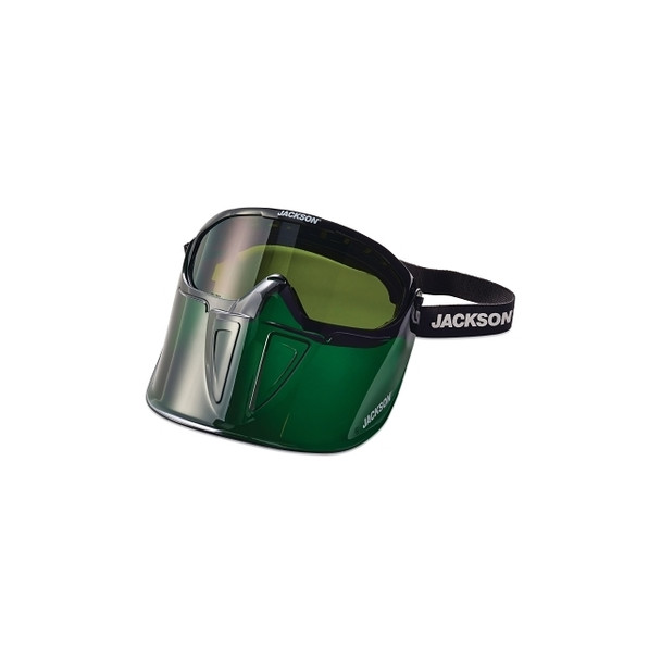 GPL500 Series Premium Goggle with Detachable Face Shield, Green Frame, AF, Shade 3 IR