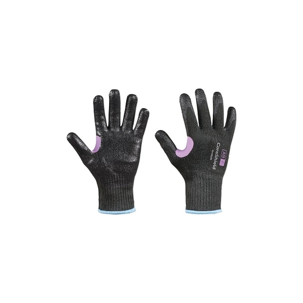 CoreShield™ A9/F Coated Cut Resistant Gloves, 6/XS, HPPE/Kevlar®/Alloy, Smooth Nitrile, 10 ga, Black