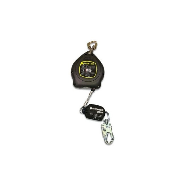 Falcon™+ Edge Self-Retracting Lifeline, Galvanized Steel, 20 ft L, Double Lock Carabiner, 310 lb, Swivel Snap Hook, 1 Leg