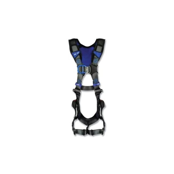 ExoFit™ X300 X-Style Climbing Vest Safety Harness, Back/Front D-Rings, Med/Lg, Auto-Locking QC/Revolver