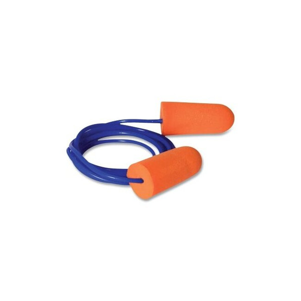 Resistor® 32 Disposable Foam Earplug, Polyurethane Foam, Orange, Corded