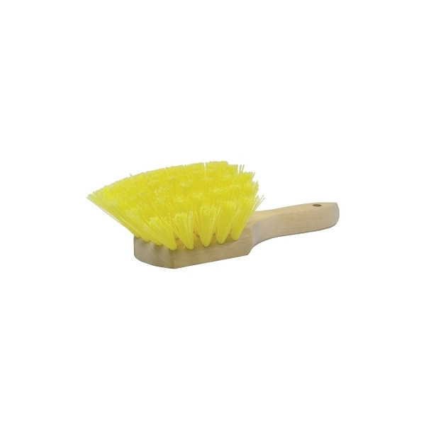 Wood Block Utility Scrub Brush, 2 in Trim L, 8 in Handle, Polypropylene Fill