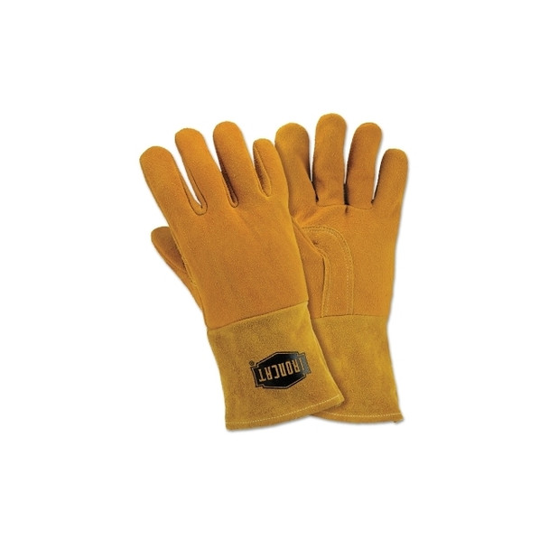 Insulated Top Grain Reverse Deerskin MIG Welding Gloves, Medium, Orange/Tan Pack of 6