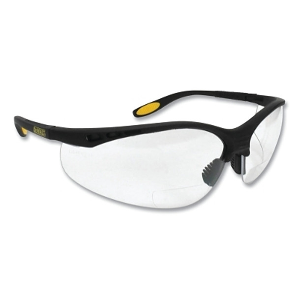 Reinforcer RX™ Bi-Focal Safety Glasses, Clear Lens, Polycarbonate, Hard Coat, Black Frame, +2.0
