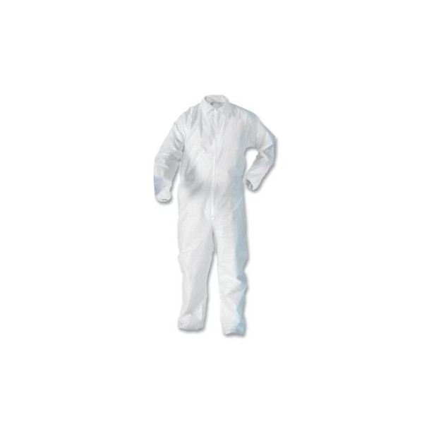 KGA20 Lightweight Coverall, Zip Front, Elastic Wrists, Open Ankle, White, 3X-Large