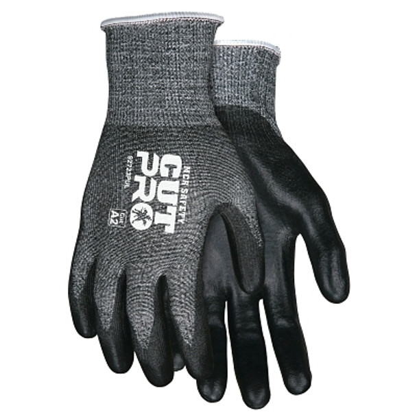 CutPro® 92723PU 13-ga HyperMax® PU Coated Gloves, Medium, Salt-and-Pepper/Black