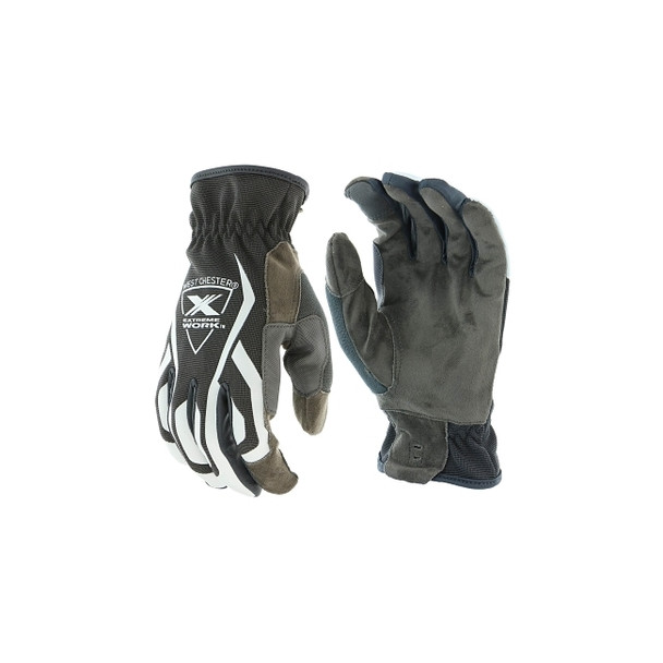 Extreme Work MultiPurpX Gloves, Medium, Black/Gray, Elastic Wrist