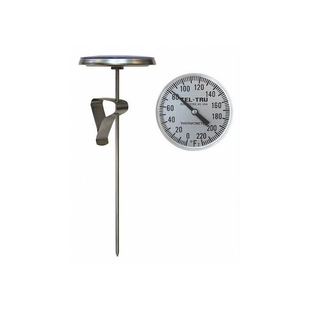 Tel-Tru Analog Dial Thermometer,Stem 12" L LT330R-1209