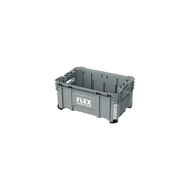 FLEX Stack Pack Crate Tool Box 21-7/8""L x 15-3/8""W x 10-15/16""H Gray
