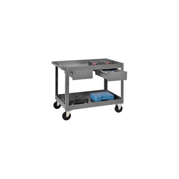 Global Industrial Stock Cart w/2 Drawers & 2 Shelves 800 lb. Cap 36""L x 24""W x