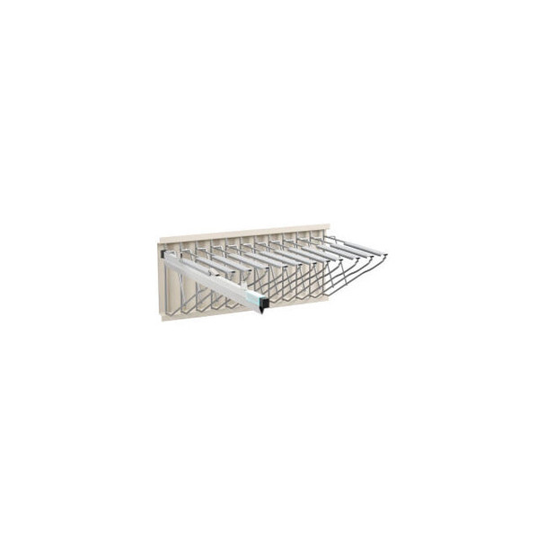 Interion Blueprint Wall Mount Storage Rack w/ 12 Hangers & 12""-24"" Hanging Cla
