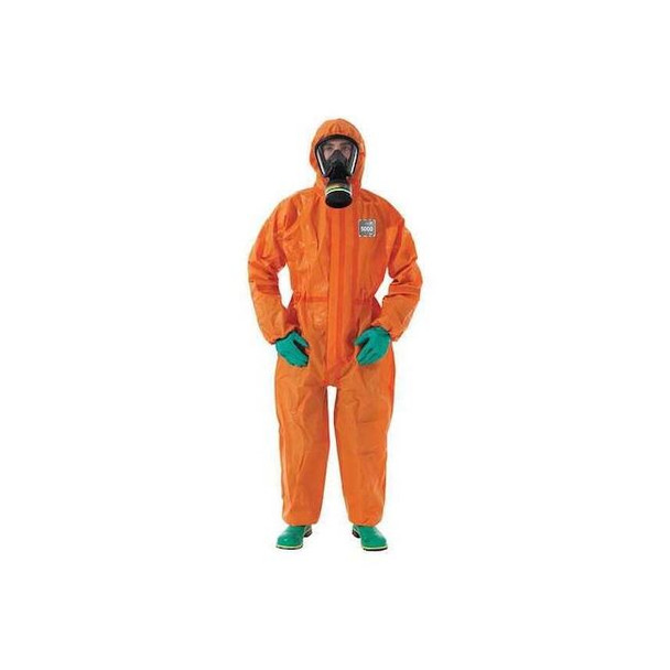 Chemical Resistant Coverall, M, Orange, Chemical Laminate