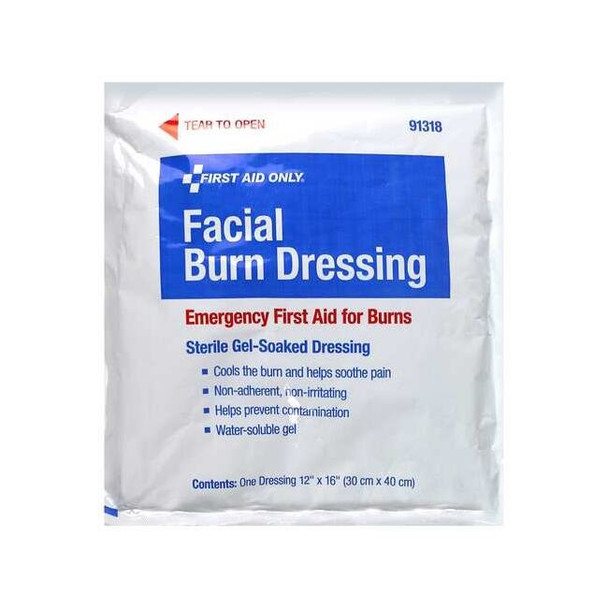 First Aid Only Facial Burn Dressing,White,16"L,12"W 91318
