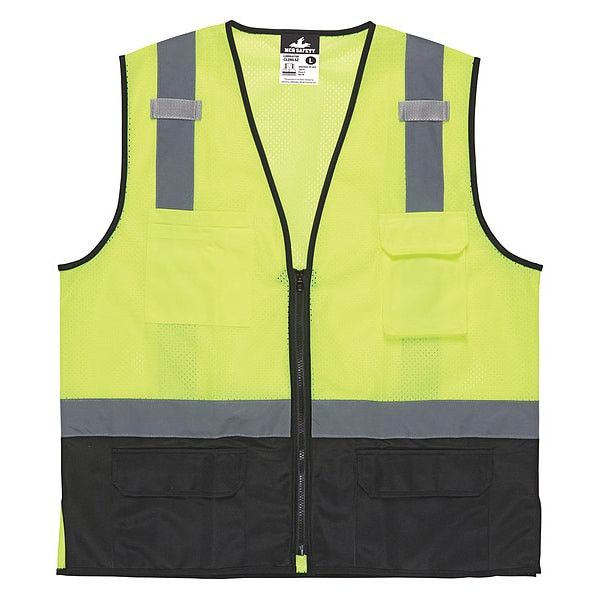 Mcr Safety High Visibility Vest,4XL Size,Unisex CL2MLSZX4