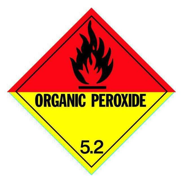DOT Container Placard, Organic Peroxide, Rigid Styrene, 10-4/5" W x 10-4/5" H