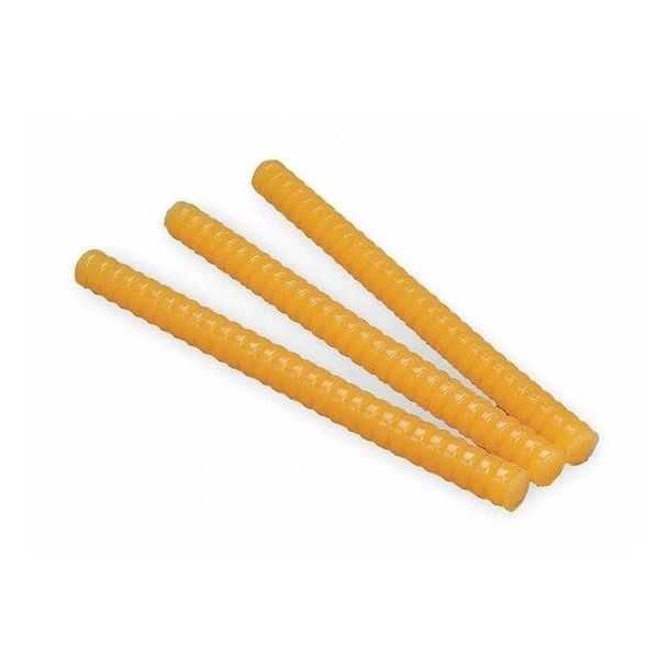 Hot Melt Adhesive, Tan, 5/8 in Dia, 8 in L, 50 sec Begins to Harden, 154 PK