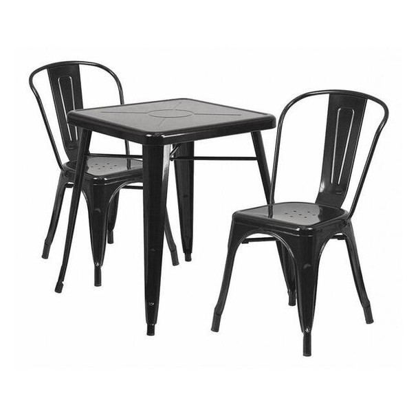 Square 27.75" W, 27.75" L, 29" H, Metal, Black