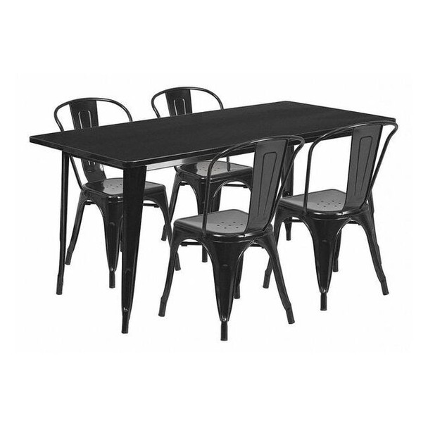 Rectangle 31.5" W, 63" L, 29.5" H, Metal, Black