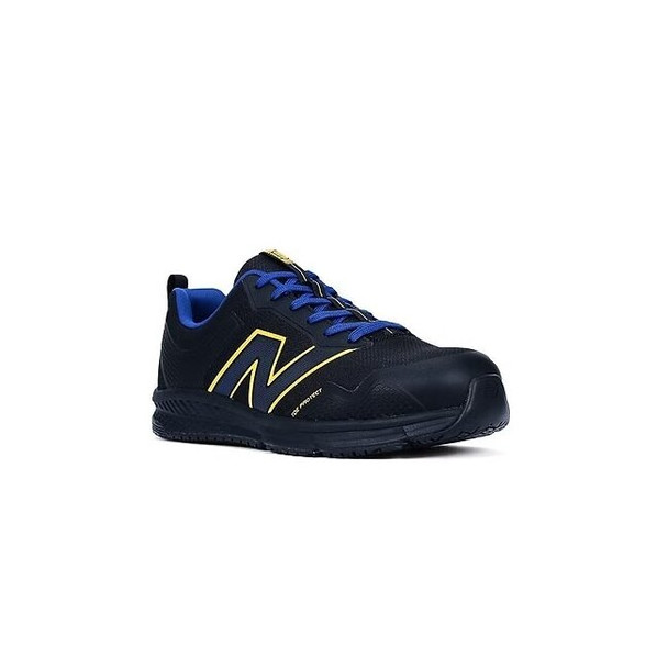 Men's Athletic Shoe, Synthetic Fabric, Synthetic Leather Upper, Blue/Yellow, 14