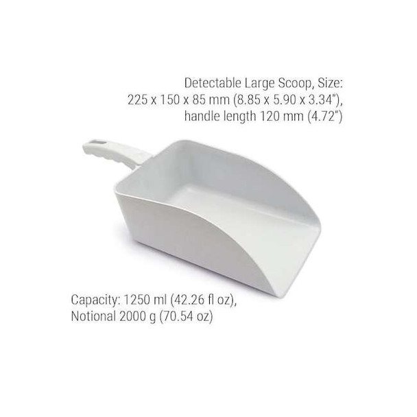 Detectamet Metal Detectable Scoop,8.85 In L,White,Pk5 514-S088-P06-Z03