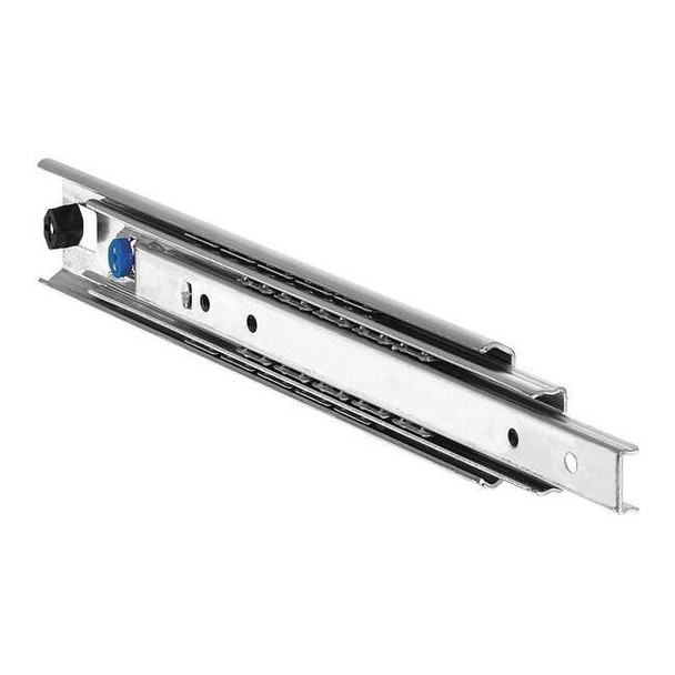 Drawer Slide, Side/Hard Mount, Over Travel, Conv., PK2, 1/2"W