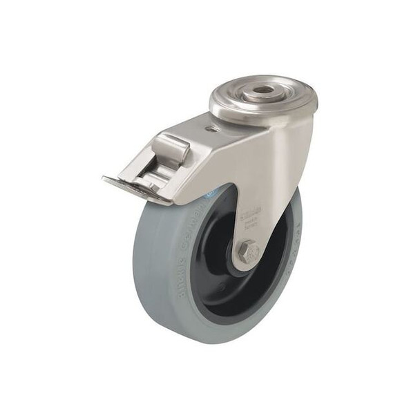 BoltHole Caster,3 1/16"dia,Swivel,Rubber