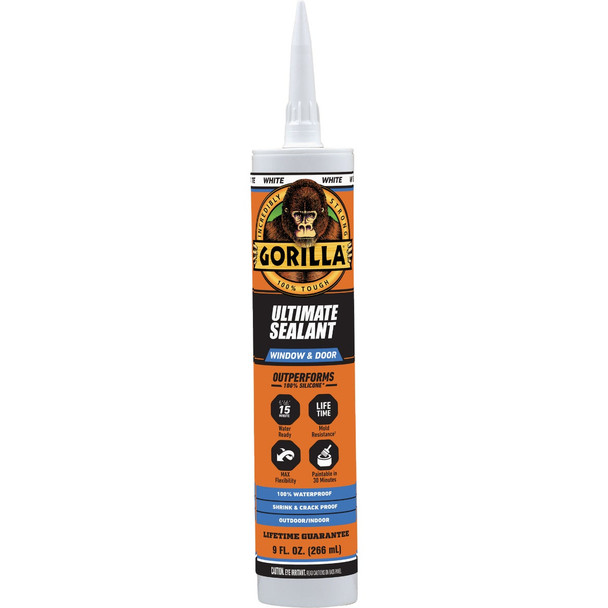 Gorilla 9 Oz. Ultimate Window & Door Sealant Cartridge, White 117605
