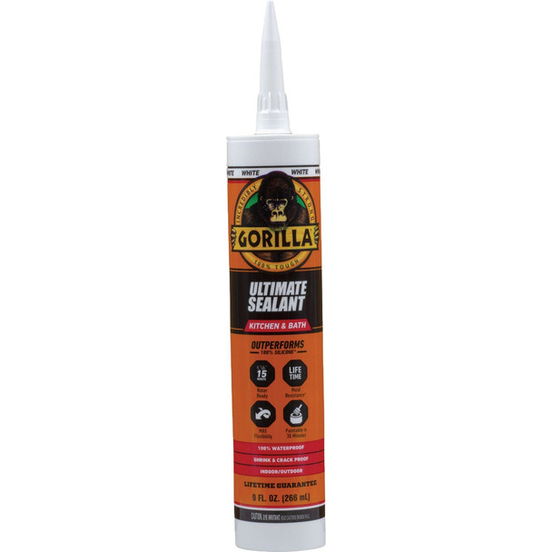 Gorilla 9 Oz. Ultimate Kitchen & Bath Sealant, White 117283