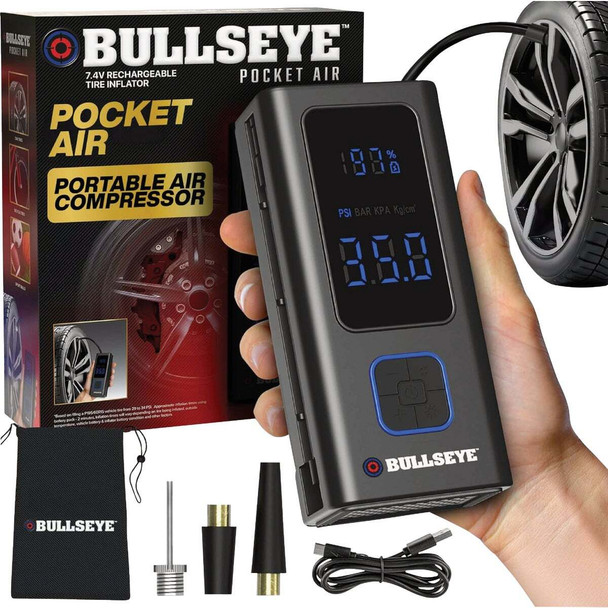 Bullseye 7.4V Pocket Air Rechargeable Tire Inflator 6270