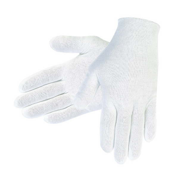 MCR Safety® Cotton Inspector Gloves, Large, White, 12/Pair