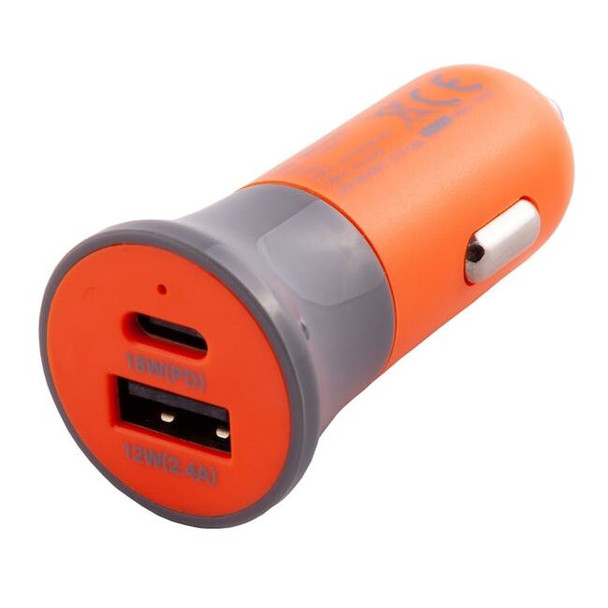 Mobilespec Hi-Vis Dual Port 30W Dc Charger, Orange MBSHVDC02