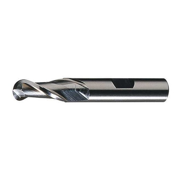 2-Flute HSS Ball Nose Single End Mill Cleveland HG-2B Bright 3/16x3/8x1/2x2-3/8