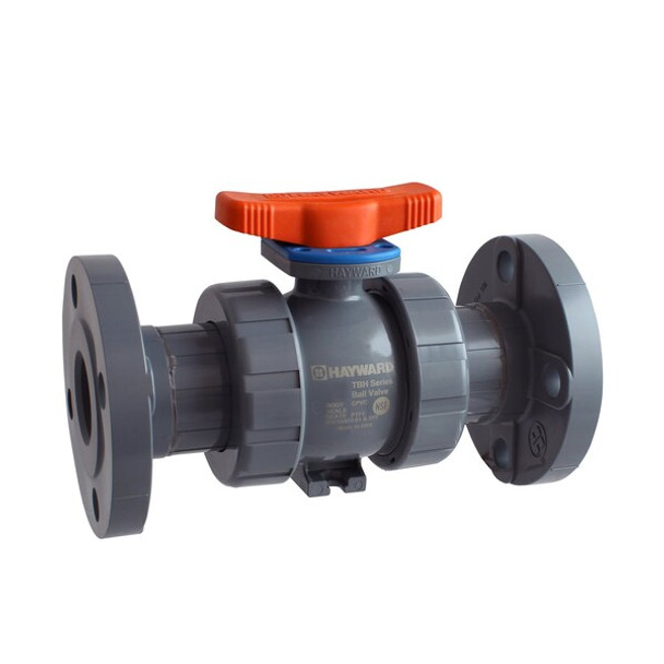 Hayward Flow Control Manual 2-Way Ball Valve,Flange,CPVC TBH2075A0FV0000