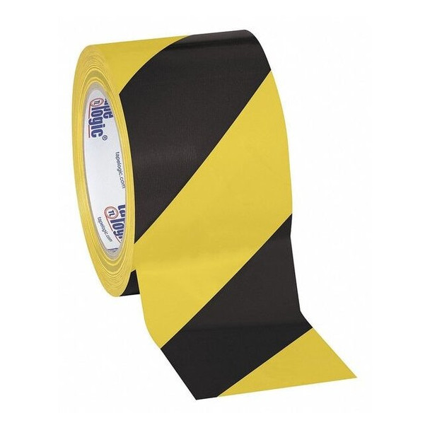 Partners Brand StripedVinyl Tape,3"x36yd,Blk/Yllw,PK3 T93363PKBY
