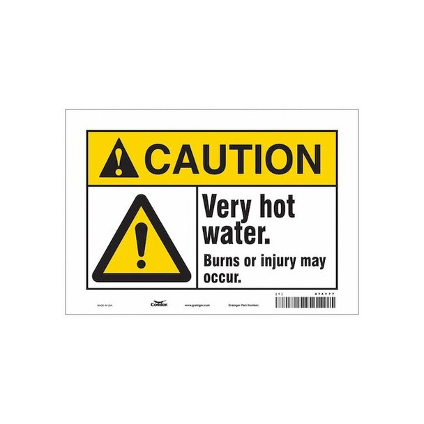 Danger Sign, 7 in H, 10 in W, Vinyl, Vertical Rectangle, English, 474Y77