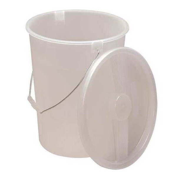3 1/2 gal Bucket, 12 3/4 in H, 10 1/2 in Dia, Clear, Polypropylene