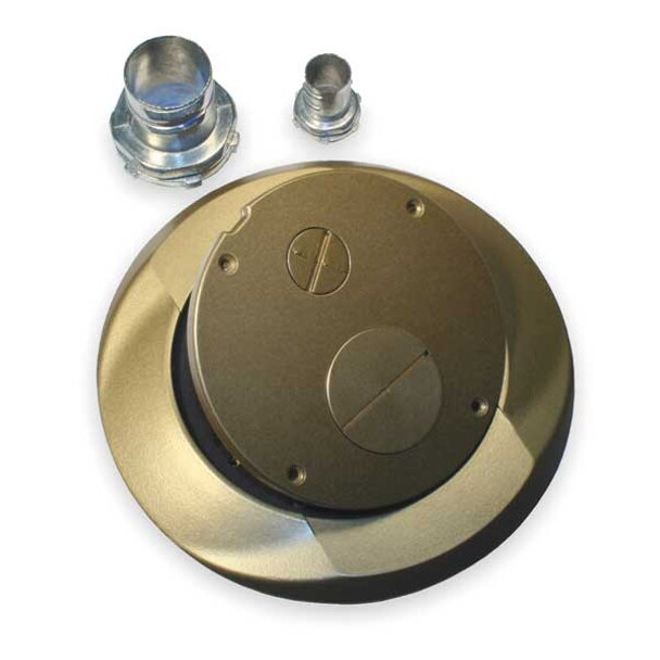 Hubbell Wiring Device-Kellems Floor Sub-Plate,Furniture Feed,Brass S1SPFFBRS