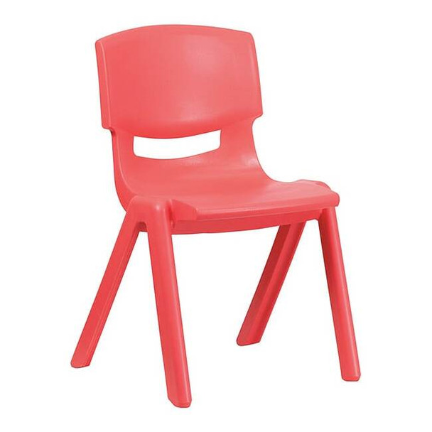 Red Plastic Stackable School Chair with 15.5" Seat Height, PK5