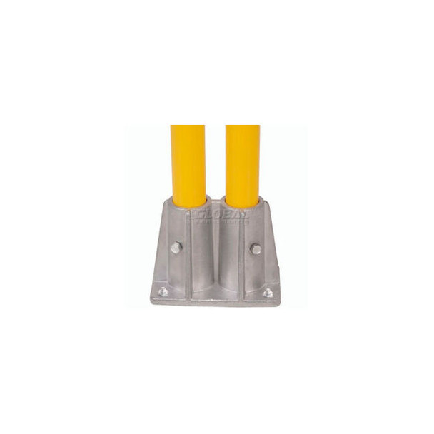 Global Industrial Double Socket Base For Pedestrian Barrier Black